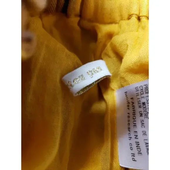 NE QUITTEZ PAS Striped Midi mustard Size S Womens midi Skirt #CB4 - Picture 11 of 12